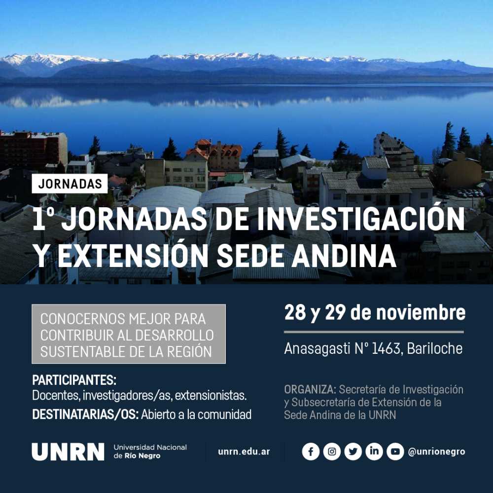 La Sede Andina de UNRN organiza sus primeras Jornadas de Extensión e Investigación