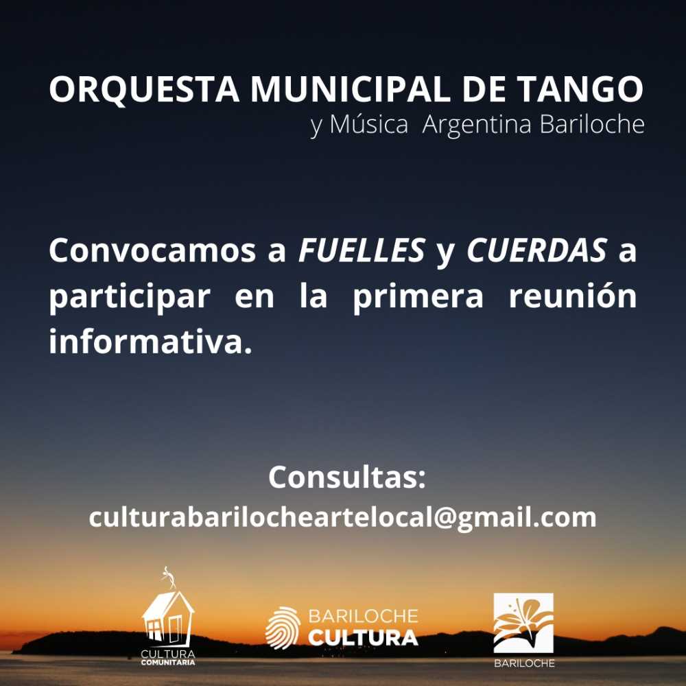 Convocan a formar parte de la Orquesta Municipal de Tango y Música Argentina Bariloche
