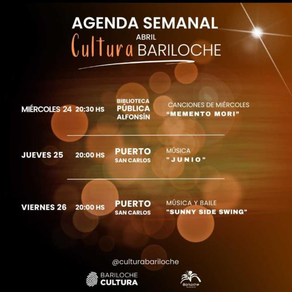 Agenda Semanal Cultural en San Carlos de Bariloche