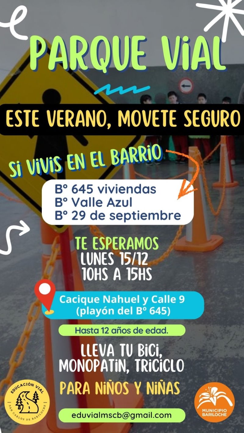 ¡El Parque Vial de la Municipalidad Llega a tu Barrio! Este Verano, Aprendemos y Jugamos a Movernos Seguros en Bariloche
