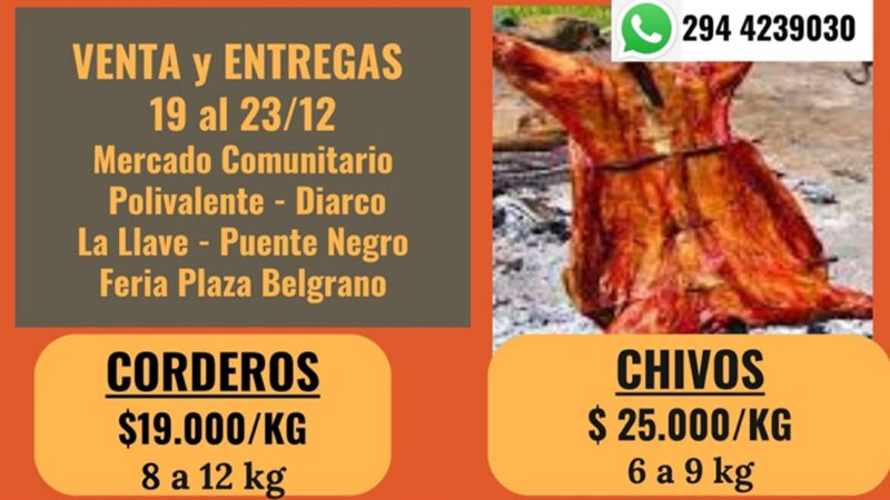 Navidad 2025: chivitos y corderos de la Región Sur llegan a Bariloche