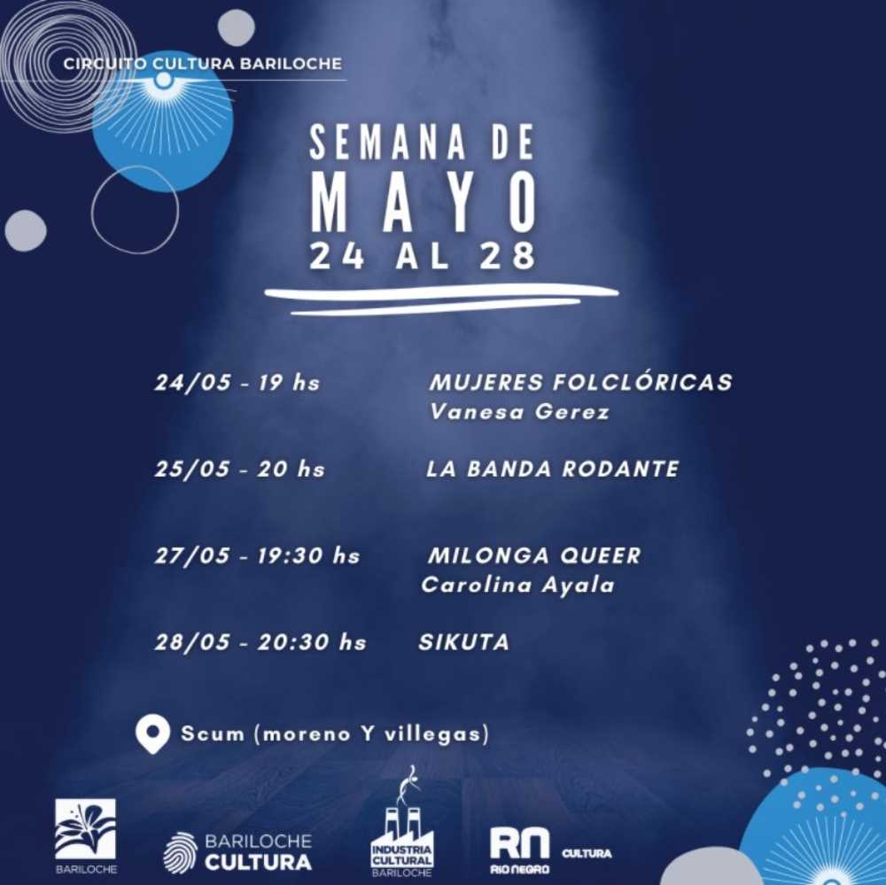 Conocé las Actividades Culturales para esta Semana de Mayo en Bariloche