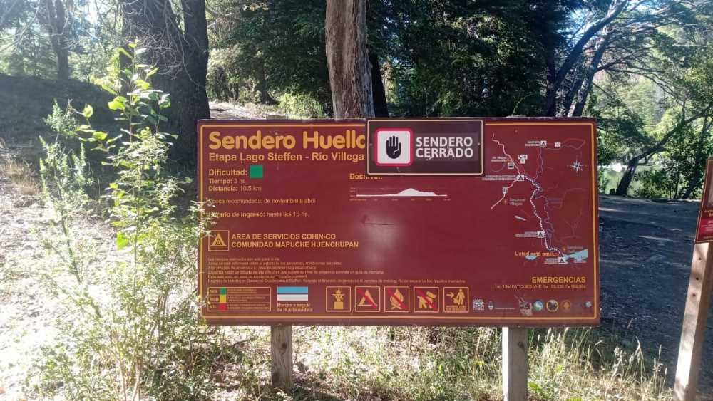 Senderos de Huella Andina desde Río Villegas a Lago Steffen y Mascardi  a Steffen CERRADOS 