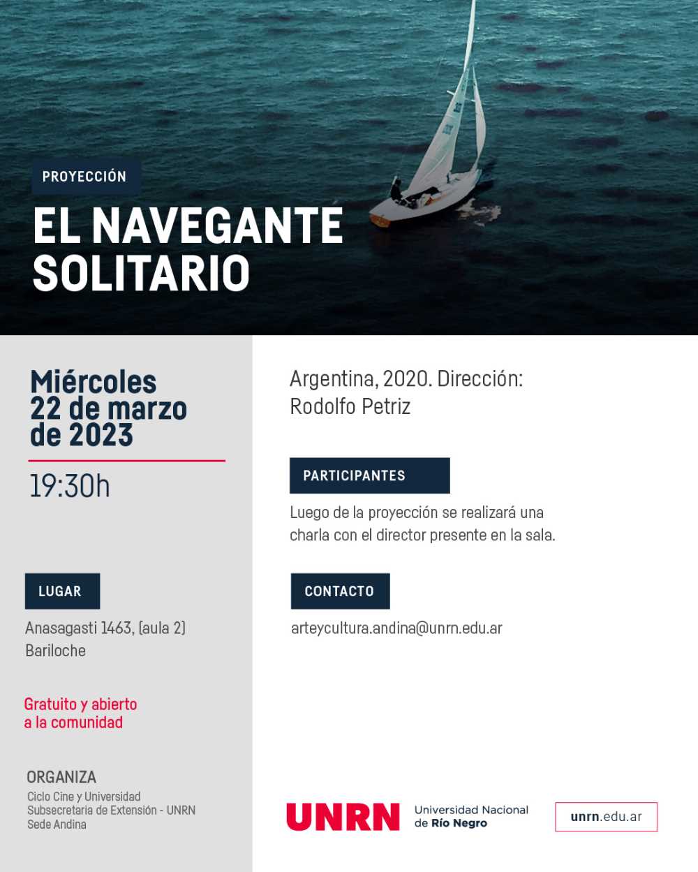 “El navegante solitario” en el Ciclo Cine y UniversidadLos CUD expedidos a partir del 15 de marzo no tendrán vencimiento