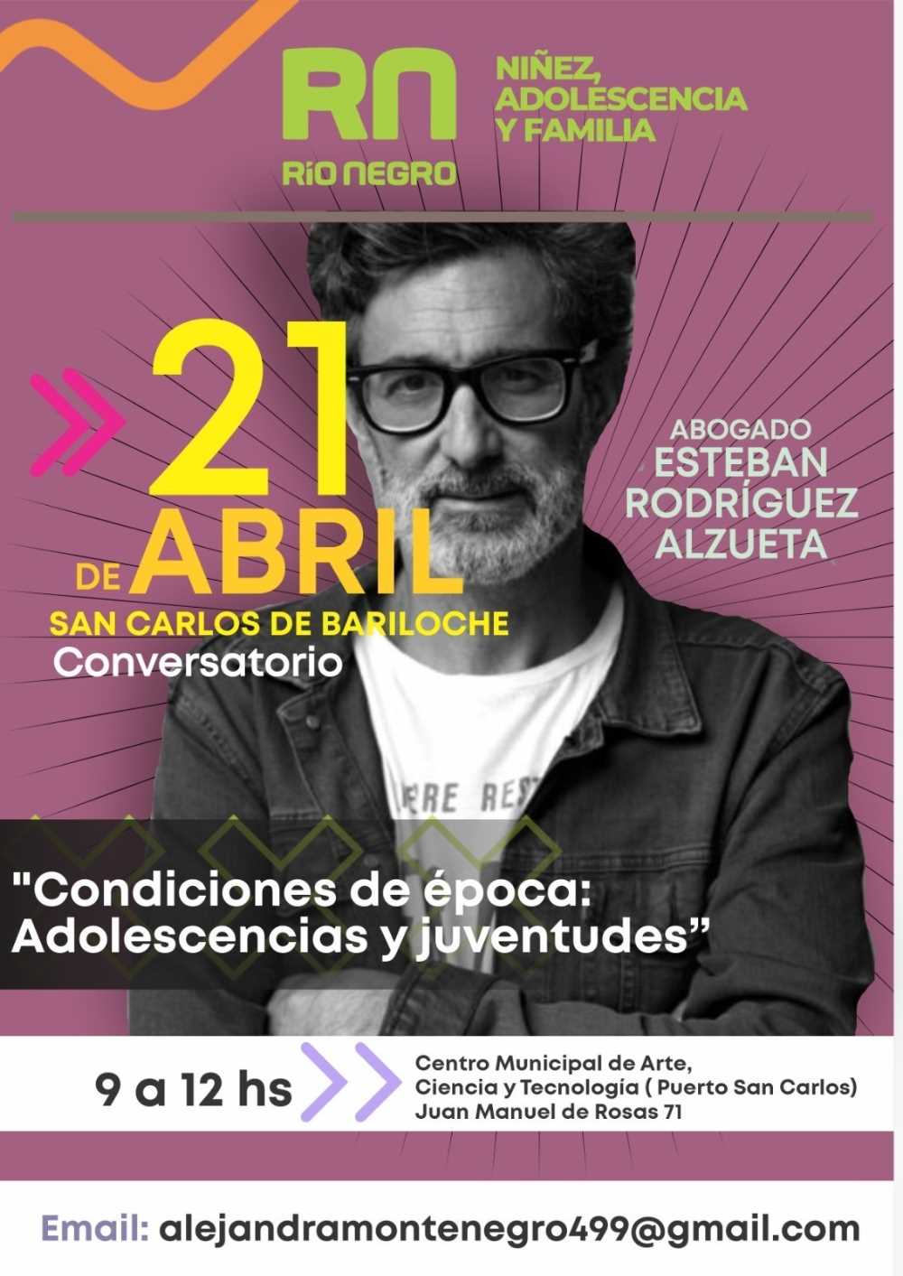 Hoy: Conversatorio sobre “adolescencias y juventudes” con el académico Rodríguez Alzueta