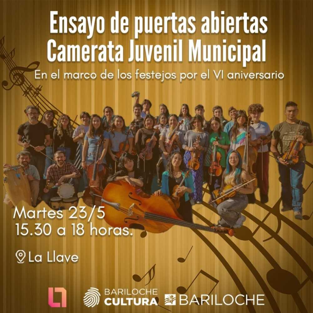 Ensayo abierto de la Camerata Juvenil Municipal  Desde la Dirección General de la Escuela Municipal de Arte La Llave, se invita a participar de los ensayos abiertos, a realizarse en la Escuela Municipal de Arte La Llave (Onelli y Sobral).  En el marco del