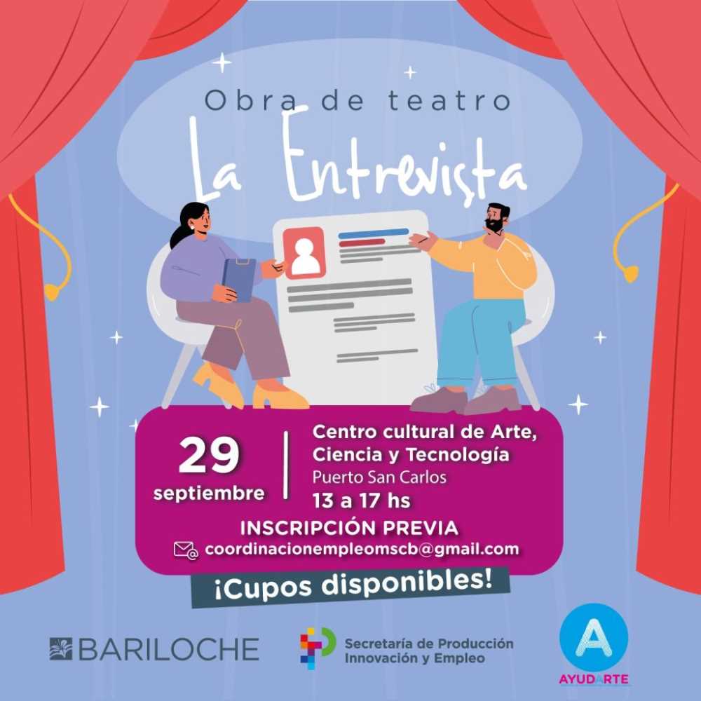 La Municipalidad invita a Grupos de Jóvenes y Adultos a la obra de teatro “La Entrevista”