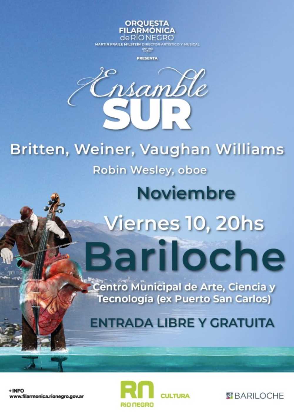 Doble presentación del Ensamble Sur en Bariloche y Dina Huapi