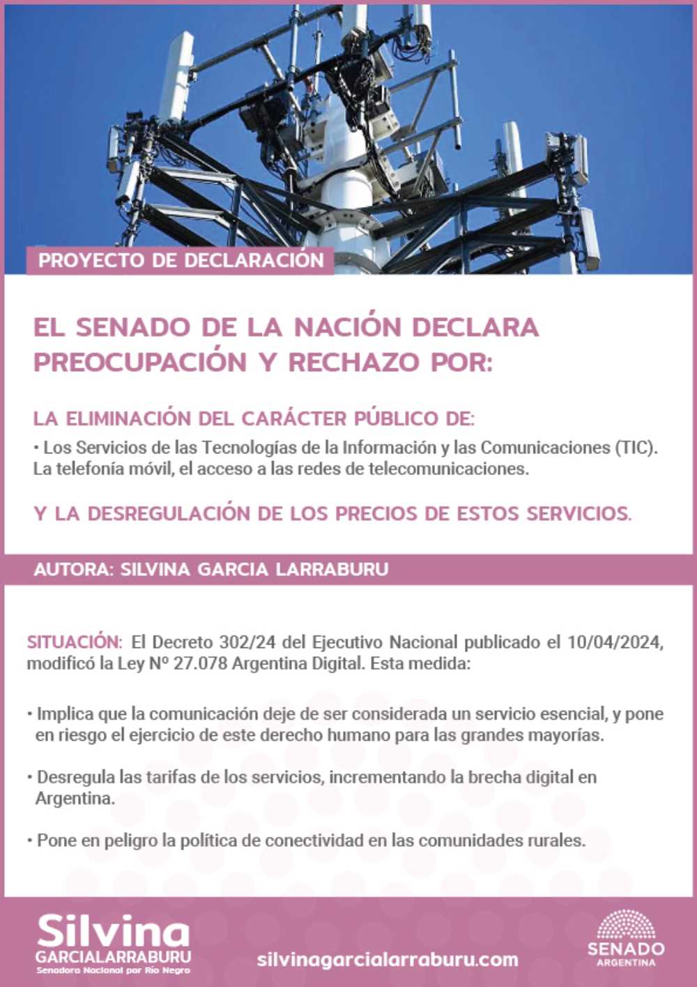 García Larraburu cuestionó la desregulación de las comunicaciones: “Sin presencia del Estado se hiere profundamente al federalismo”
