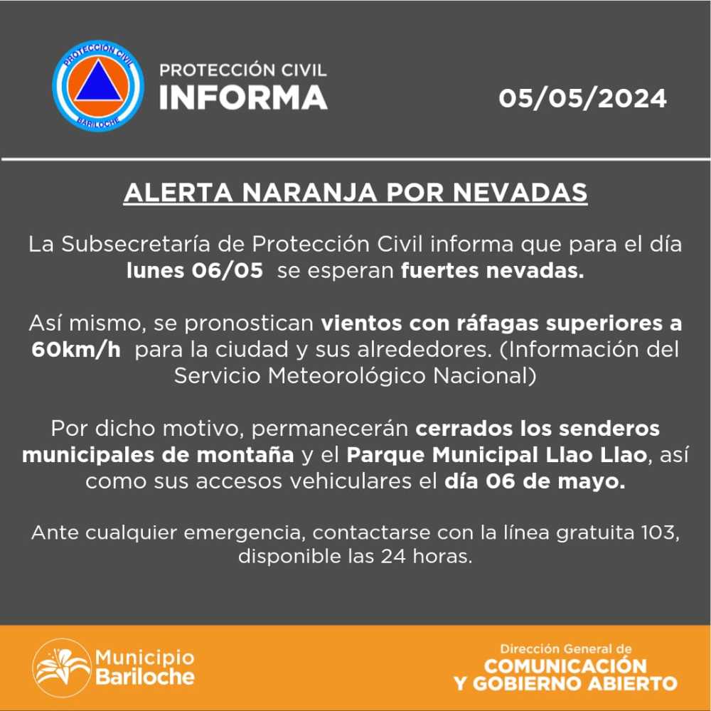 Alerta naranja por nevadas