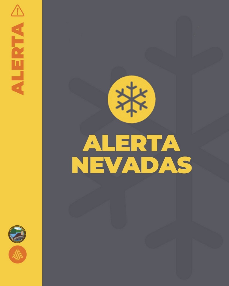 Alerta amarillo por nevadas para el Jueves 1 de mayo