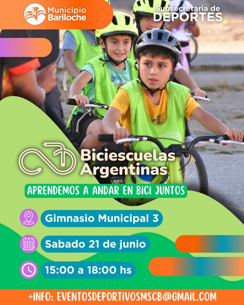 Continúa el Programa Biciescuela en Bariloche: aprendiendo a pedalear con seguridad desde la infancia