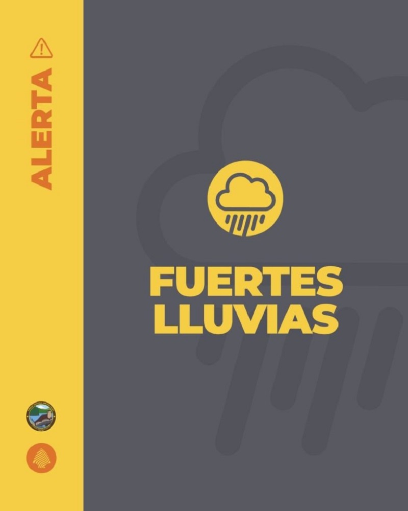 Alerta amarillo por lluvia para el viernes 18 de julio