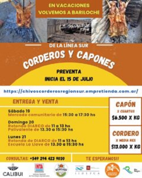 Corderos y capones de la Región Sur vuelven a Bariloche para las vacaciones de invierno