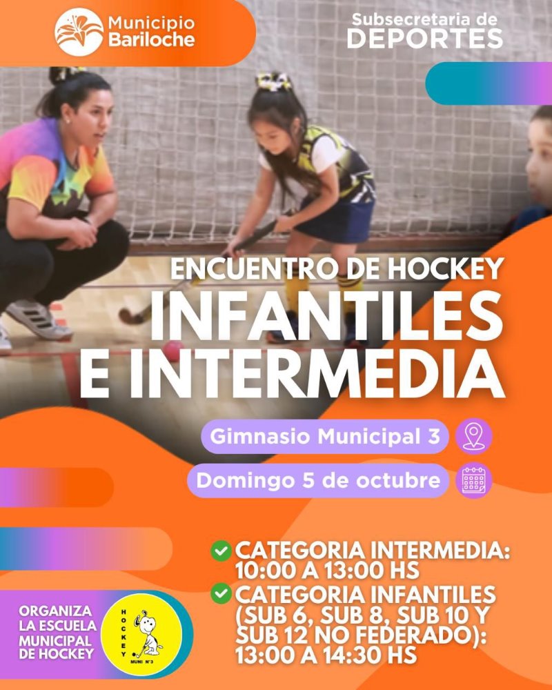Encuentro de Hockey Infantil e Intermedia en el Gimnasio Municipal Nº3