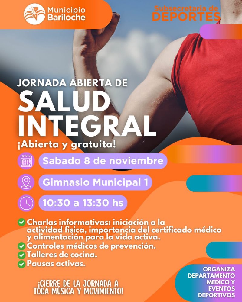 Bariloche celebra la salud integral con una jornada abierta y gratuita